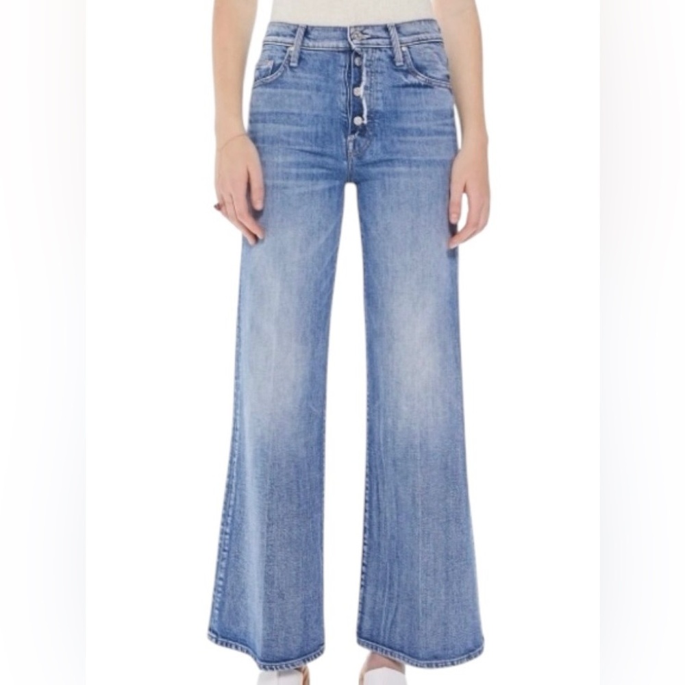 MOTHER High-Rise Wide-Leg Jeans in Light Blue